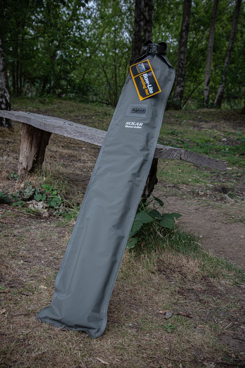 The waterproof PVC stick bag supplied with the Solar Bow-Lite landing net, printed SOLAR Bow-Lite