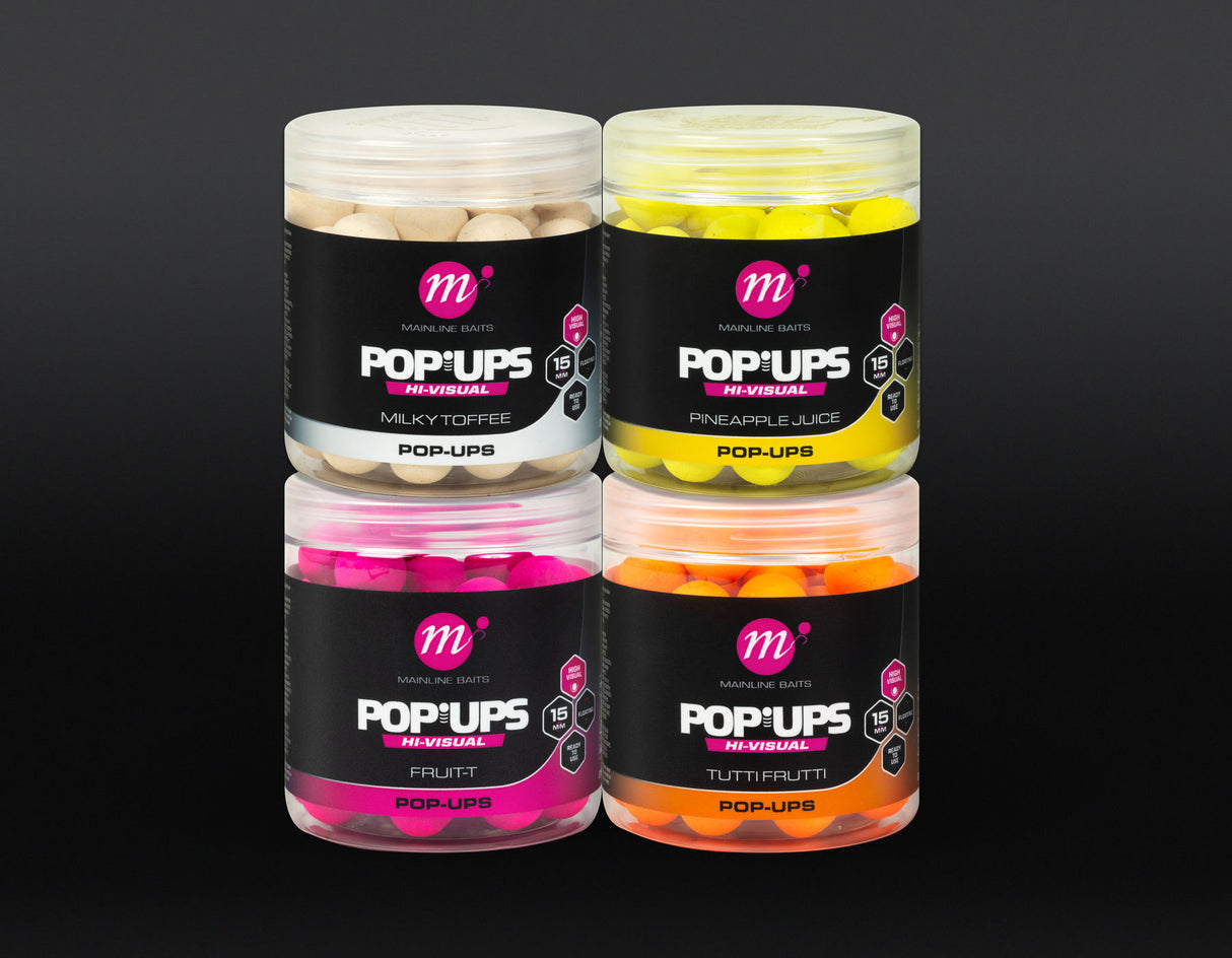 Mainline Baits Hi-Visual Pop-Ups 15mm Bright Yellow Pineapple Juice