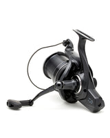 Daiwa 23 Emblem 45 SCW QD reel, handle-side three-quarter view
