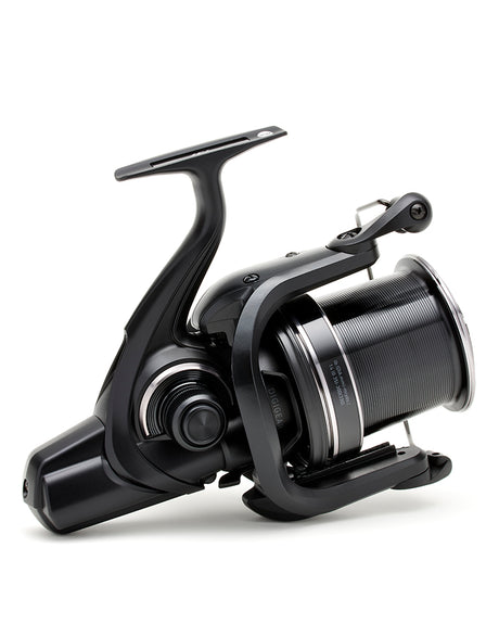 Daiwa 23 Emblem 45 SCW QD reel showing the Digigear rotor arm and spool line-capacity print