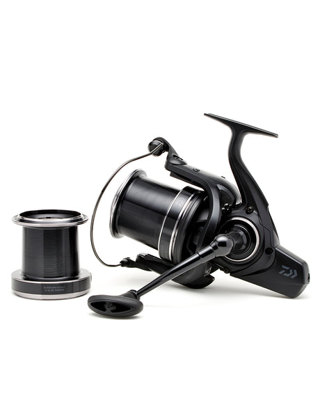 Daiwa 23 Emblem 45 SCW QD reel photographed with the spare LD deep spool, 0.35mm 530m