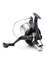 Daiwa 23 Super Spod 45 SCW reel with the one-touch handle folded flat