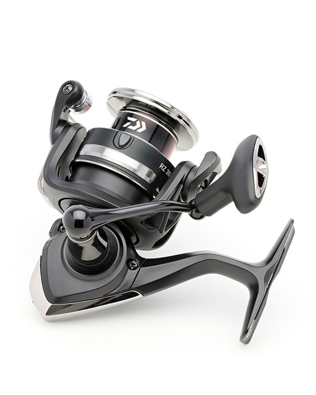 Daiwa 25 RZ reel, underside view showing the reel foot and handle knob