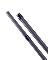 Daiwa Black Widow + carp rod, the two sections separated at the spigot joint