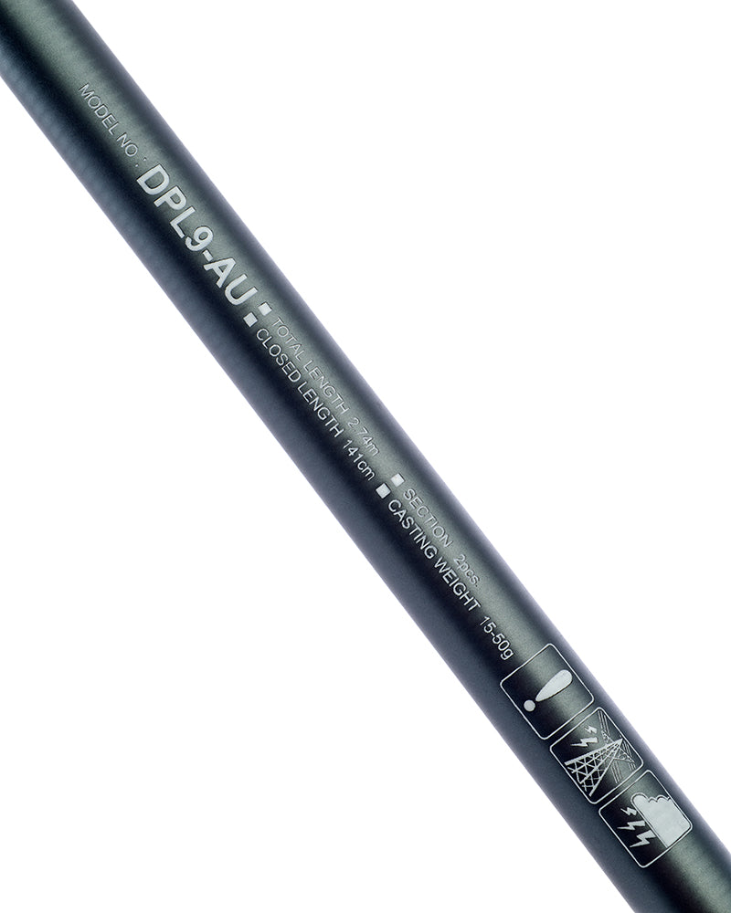 Daiwa D Pike Lure 9ft rod, blank marked DPL9-AU with length, sections and casting weight