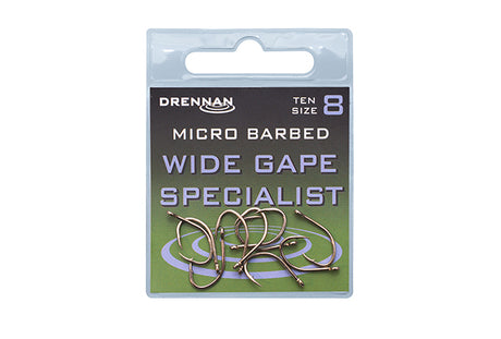 Drennan Wide Gape Specialist Micro Barbed Eyed Hooks