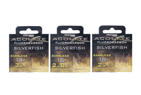 Drennan Acolyte Silverfish Barbless Hooks to Nylon