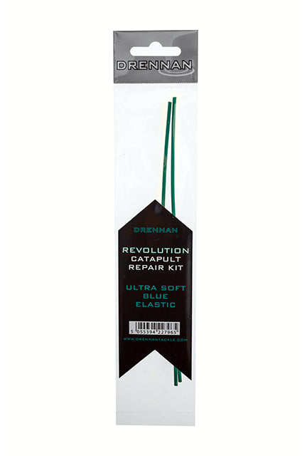 Drennan Revolution Catapult Repair Kit packet, ultra soft blue elastic for the Aqua Revolution Caty