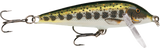 Muddler (MD): olive-green back with dark chevron barring over a silver-gold flank and a white belly