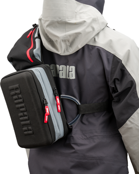 Rapala CountDown Sling Bag Pro worn across the back, sitting flat against the body on its sling strap