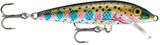 Rainbow Trout (RT): olive spotted back over a blue and pink scaled flank with a magenta gill flash