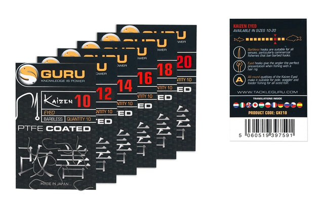 Guru Kaizen Eyed Barbless Hooks