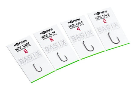 Korda Basix Wide Gape Barbed Carp Hooks