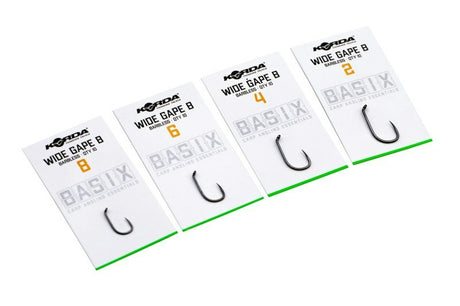 Korda Basix Wide Gape Barbless Carp Hooks