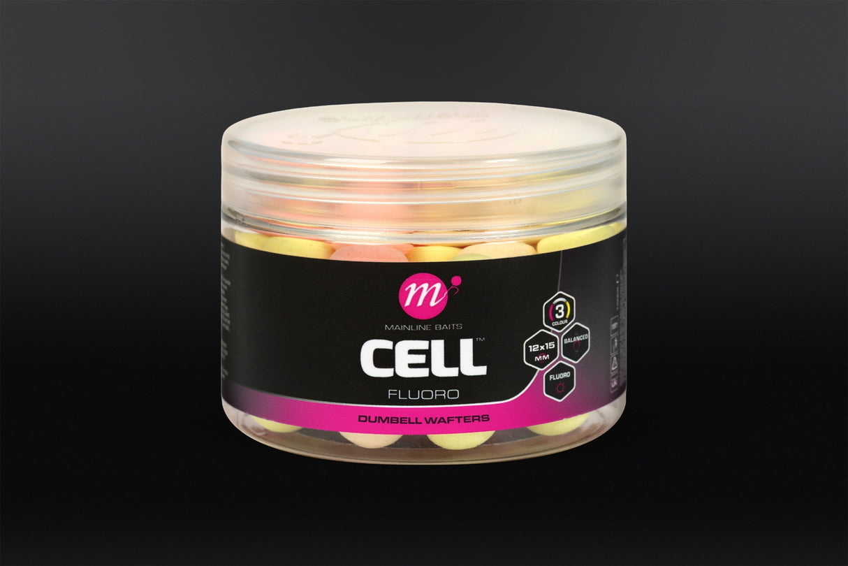 Mainline Baits Cell Fluoro Dumbell Wafters 12 x 15mm