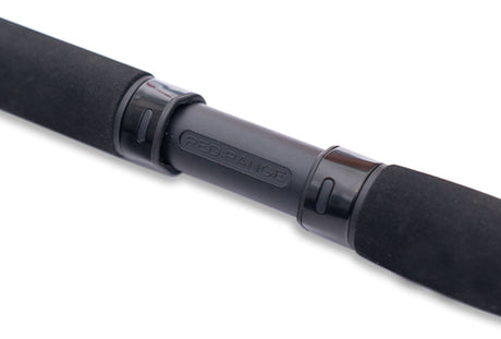 Drennan Red Range rod detail: screw reel seat moulded RED RANGE, set between two black EVA grips