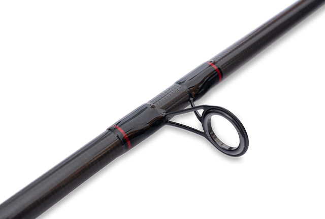 Drennan Red Range rod detail: double-leg butt guide with red whipping trims on the carbon blank