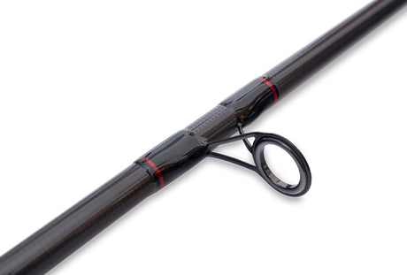 Drennan Red Range rod detail: double-leg butt guide with red whipping trims on the carbon blank