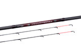 Drennan Red Range Medium Feeder butt decal reading MEDIUM FEEDER 10, with both red-tipped glass quivertips alongside