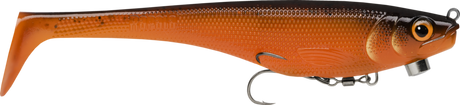 Lava Roach (LAR): burnt orange and copper body under a black back, with an orange eye and orange paddle tail