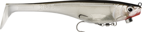 Silver (S): pearl-silver scaled body with a black back, a red gill flash and a white paddle tail