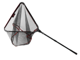 Rapala Telescopic Folding Net from the side with the head open and the telescopic handle extended, the sliding section collar visible mid-shaft