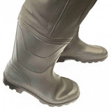 Vass-Tex 650 chest wader low-profile boots side on, showing the plain non-studded cleated sole