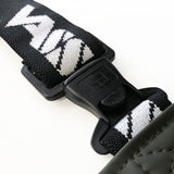 Vass-Tex 650 chest wader black and white elasticated VASS brace and quick-release buckle close-up