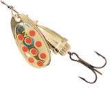 Green Yellow Red (GYR) colour: olive-gold blade with red spots ringed in yellow