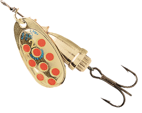 Green Yellow Red (GYR) colour: olive-gold blade with red spots ringed in yellow