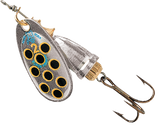 Silver Yellow Black (SYB) colour: silver blade with black spots ringed in yellow