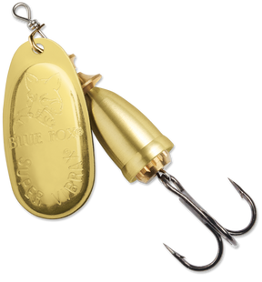 Gold (G) colour: gold blade and gold body, embossed BLUE FOX SUPER VIBRAX