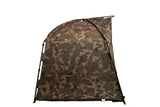Side elevation of the Solar Worldwide Spider FS bivvy showing the flat-back design